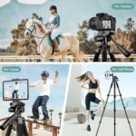 Victiv 68" Phone Tripod Stand, Tablet Tripod for iPhone iPad with Remote and Holder, Phone Stand for Video Recording Travel Photo Vlog Photography, Compatible with Smartphone Digital Camera - Image 5
