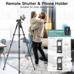 Victiv 68" Phone Tripod Stand, Tablet Tripod for iPhone iPad with Remote and Holder, Phone Stand for Video Recording Travel Photo Vlog Photography, Compatible with Smartphone Digital Camera - Image 7