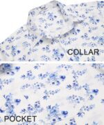 COOFANDY Mens Hawaiian Shirts Short Sleeve Tropical Button Down Shirts Floral Summer Beach Shirt - Image 6