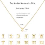 Gold Number Necklace for Women 18K Gold Plated Dainty Charm Birth Month Cute Pendant Choker Necklace Personalized Jewelry Birthday Gift for Her - Image 3