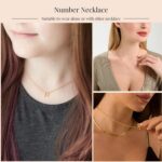 Gold Number Necklace for Women 18K Gold Plated Dainty Charm Birth Month Cute Pendant Choker Necklace Personalized Jewelry Birthday Gift for Her - Image 6