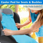 Car Seat Cooling Pad, Stroller Cooler with 2 Ice Pack for Car, Long-Lasting Cooling, Sun and Heat Shield Car Seat Cooler for Babies, Toddler, Food and Pets, Blue - Image 3