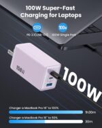 150W USB C Charger Block,GaN III Compact Foldable Wall Charger 3 Port Fast Charging Station,PD QC PPS Portable USB C Hub 100W Laptop Adapter for MacBook Pro/Air,iPad,iPhone 16/Pro,Galaxy S24,Dell etc - Image 4