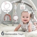 5-in-1 Thick & Plush Baby Play Gym, Baby Play Mats for Floor, Tummy Time Mat with 6 Toys, Cat Bed, Dog Bed, Convertible Stage-Based Developmental from Baby to Toddler, Ball Pit, Pet Cushion Cloudico - Image 4