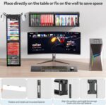 Video Game Disc Rack Tower Storage Holder Stand Universal for PS5/PS4/ XBOX One/Series/ Nintendo Switch Game, DVD/Game Organizer Shelf Display Stand for Wall Mount/ Desk/ Floor with Controller Holder - Image 5