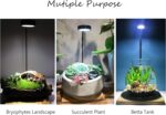 Full Spectrum LED Light with Bamboo Board, Fits Aquarium Nano Tank, Betta Fish Tank, Potted Plants, Succulents, Miniature Landscape – 5W - Image 3