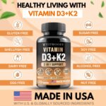 Vitamin D3 K2 Complex - Easy to Swallow - Vitamin D (D3) 5000 IU (125 mcg) & K2(MK-7) 90 mcg | Non-GMO | Gluten-Free | USA Made | 120 Capsules - Image 5