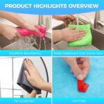 Microfiber Cleaning Cloth, Pack of 15, Lint Free, Absorbent, Streak Free, Non-Abrasive, Reusable and Washable，Cleaning Towels with 5 Color Assorted,11.8"X11.8"(Green/Blue/Yellow/Pink/Grey) - Image 5