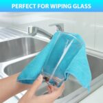 Microfiber Cleaning Cloth, Pack of 15, Lint Free, Absorbent, Streak Free, Non-Abrasive, Reusable and Washable，Cleaning Towels with 5 Color Assorted,11.8"X11.8"(Green/Blue/Yellow/Pink/Grey) - Image 8