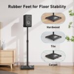 PERLESMITH Universal Speaker Stands for Surround Sound -Height Adjustable Extend 33.3”to 45.1”, Floor Speaker Stand for Satellite & Studio & Bookshelf Speakers up to 11LBS,1 Pair Black, PSSS2 - Image 6