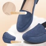 FINIWOR Womens Black Chunky Low Heel Pumps Suede Dress Flats Shoes Comfortable Work Loafers Business Office Shoes - Image 3