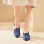 FINIWOR Womens Black Chunky Low Heel Pumps Suede Dress Flats Shoes Comfortable Work Loafers Business Office Shoes - Image 6