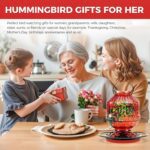 Blown Glass Hummingbird Feeders for Outdoors, 25 Ounces Wild Bird Nectar Feeder with Perch & 5 Flower Feeding Ports Leak Proof Hanging for Garden Backyard Decor, Gifts for Women Mom, Red - Image 8
