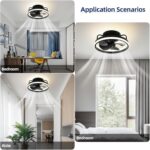 13" Low Profile Ceiling Fans with Lights and Remote,Dimmable 36W 3000-6000K LED Fan Light with Remote Control,Modern Ceiling Fans Flush Mount Lighting for Bedroom Living Room(Black 02) - Image 7