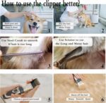 Dog Grooming Kit Clippers, Low Noise, Electric Quiet, Rechargeable, Cordless, Pet Hair Thick Coats Clippers Trimmers Set, Suitable for Dogs, Cats, and Other Pets (Gold) - Image 9