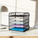 Supeasy 5 Trays Paper Organizer Letter Tray with Handle-Mesh Desk File Organizer, Paper Sorter Desk Organizer for Office, Home or School - Image 8