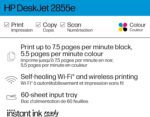 HP DeskJet 2855e Wireless All-in-One Color Inkjet Printer, Scanner, Copier, Best-for-home, 3 month Instant Ink trial included (588S5A) - Image 3