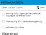 HP DeskJet 2855e Wireless All-in-One Color Inkjet Printer, Scanner, Copier, Best-for-home, 3 month Instant Ink trial included (588S5A) - Image 6
