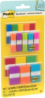 Post-it Flags Combo Pack, 4 On-The-Go Dispensers/Pack, 120 .94 in Wide and 200 .47 in Wide Flags, Assorted Colors (683-XL1) - Image 12