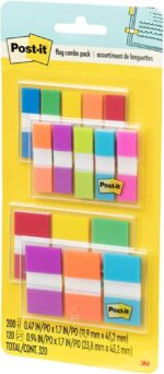 Post-it Flags Combo Pack, 4 On-The-Go Dispensers/Pack, 120 .94 in Wide and 200 .47 in Wide Flags, Assorted Colors (683-XL1) - Image 13