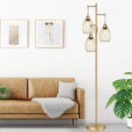 Dimmable Industrial Floor Lamps for Living Room, Gold Tree Standing Tall Lamps with 3 Elegant Teardrop Cage Head & 800 Lumens LED Bulbs for Bedroom Office - Image 7