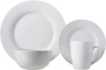 Amazon Basics 16-Piece Porcelain Kitchen Dinnerware Set with Plates, Bowls and Mugs, Service for 4 - White - Image 6
