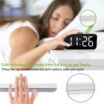 SZELAM Digital Clock Large Display, LED Electric Alarm Clocks Mirror Surface for Makeup with Diming Mode, 3 Levels Brightness, Dual USB Ports Modern Decoration for Home Bedroom Decor-White (001) - Image 7