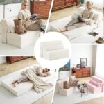 Tiita Folding Sofa Bed with Pillow Twin Size Mattress&Plush Fabric with Portable Storage Bag,Floor Lounger Chair Bed for Living Room,Guest Room,Dorm,Apartment,Upstairs Loft,Home Office,Beige - Image 10
