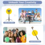 Sensyne Selfie Stick with Light, Phone Tripod with 360° Rotatable Handle Compatible with Cellphones for Selfies/Photography/Video Calls/Live Stream/Content Creating (Black) - Image 3