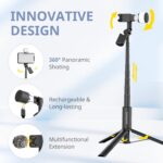 Sensyne Selfie Stick with Light, Phone Tripod with 360° Rotatable Handle Compatible with Cellphones for Selfies/Photography/Video Calls/Live Stream/Content Creating (Black) - Image 5