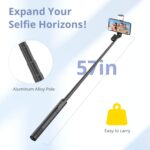 Sensyne Selfie Stick with Light, Phone Tripod with 360° Rotatable Handle Compatible with Cellphones for Selfies/Photography/Video Calls/Live Stream/Content Creating (Black) - Image 6