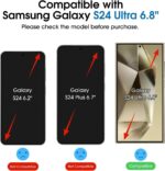 amFilm Auto-Alignment OneTouch for Samsung Galaxy S24 Ultra 6.8'' Screen Protector + Camera Lens Protector, Tempered Glass, 30 seconds Installation, Bubble Free, Case Friendly, Anti-Scratch [2+2 Pack] - Image 3