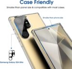 amFilm Auto-Alignment OneTouch for Samsung Galaxy S24 Ultra 6.8'' Screen Protector + Camera Lens Protector, Tempered Glass, 30 seconds Installation, Bubble Free, Case Friendly, Anti-Scratch [2+2 Pack] - Image 6