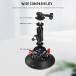 NEEWER 6"/15.2cm Camera Suction Cup Mount with Ball Head Magic Arm, Metal Suction Cup Mount on Car Windshield Dash for Camera/Action Camera/Phone Holder, with 1/4" & 3/8" Mounting Holes for ARRI - Image 4