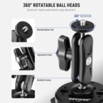 NEEWER 6"/15.2cm Camera Suction Cup Mount with Ball Head Magic Arm, Metal Suction Cup Mount on Car Windshield Dash for Camera/Action Camera/Phone Holder, with 1/4" & 3/8" Mounting Holes for ARRI - Image 9