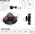 NEEWER 6"/15.2cm Camera Suction Cup Mount with Ball Head Magic Arm, Metal Suction Cup Mount on Car Windshield Dash for Camera/Action Camera/Phone Holder, with 1/4" & 3/8" Mounting Holes for ARRI - Image 10