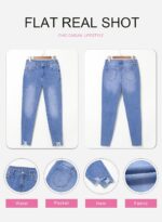 SHEWIN Skinny Jeans for Women High Waisted Raw Hem Stretchy Trendy Slimming Denim Pants - Image 8