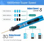 3-Speed Cordless Mini Drill Pen With 8 Small Drill Bits,Rechargeable Electric Hand Drill Pin Vise,Resin Drill Set For Jewelry Making,Resin,Plastic,Wood,Keychains DIY (BLUE) - Image 5