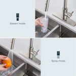 FORIOUS Kitchen Faucet with Pull Down Sprayer, Brushed Nickel High Arc Modern Classic Sink Faucet Stainless Steel with Deck Plate Fit for 1 or 3 Hole for Pot Filler Bar Farmhouse Laundry Rv - Image 5