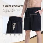 7 Pack Mens Athletic Shorts - Gym Basketball Running Workout Quick Dry Black Shorts with Pockets for Casual Performance - Image 3