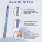 Linbsunne Gel Pens Black Ink Pens for Office 0.5mm Fine Point Pens Smooth Writing Retractable Work Pen (12-count) - Image 3