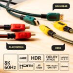 HDMI Cable 10 Feet 10Pack, Ultra High Speed 8K, eARC, 4K 120Hz, HDCP, CL3 Rated Fire-Resistant, Great for Monitor, PC, Laptop, Projector, Soundbar, Gaming - Only for HDMI to HDMI Required Devices - Image 5