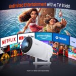 Mini Projector with WiFi and Bluetooth, Portable Movie Projector with 180° Rotatable, 1080P HD Supported, Auto Vertical Keystone, Compatible with Smartphone, TV Stick, Laptop, HDMI, USB - Image 5