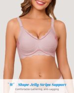 Seamless Bras for Women No Underwire Push Up Bra Full Coverage V-Neck Wirefree Bralettes Soft T-Shirt Everyday Bra - Image 3