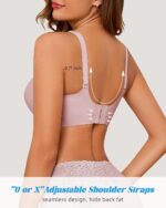 Seamless Bras for Women No Underwire Push Up Bra Full Coverage V-Neck Wirefree Bralettes Soft T-Shirt Everyday Bra - Image 6