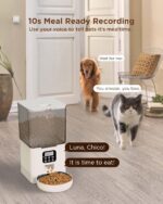 Ciays Automatic Cat Feeder, 5.6L, Control 4 Meals Per Day, Pet Dry Food Dispenser, Dual Power Supply & Voice Recorder, White - Image 4