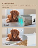 Ciays Automatic Cat Feeder, 5.6L, Control 4 Meals Per Day, Pet Dry Food Dispenser, Dual Power Supply & Voice Recorder, White - Image 6