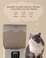 Ciays Automatic Cat Feeder, 5.6L, Control 4 Meals Per Day, Pet Dry Food Dispenser, Dual Power Supply & Voice Recorder, White - Image 7