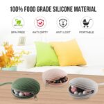 Smlpuame 4 Pack Holder Case Set, 2 Silicone Portable Pacifier Cover Pouch Bag for Diaper Bags Baby Carriage With 4 Transparent Storage Container Box, Easy to Clean, Power Rose+Grey - Image 5