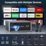 [Electric Focus/Auto Keystone] Projector with WiFi and Bluetooth, Native 1080P 4K Support Outdoor Movie Projectors Max 450" Display, SOPYOU Home Theater Projector for iOS/Android/TV Stick - Image 7